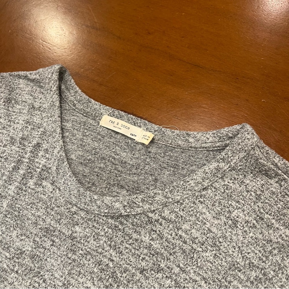 Rag & Bone Women’s Hudson Long-Sleeve Relaxed Fit Jersey Tee XS Heather Gray - Picture 6 of 16